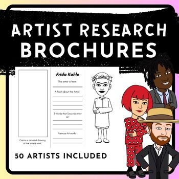 Artist Research Brochures by Little Miss Artist | TPT