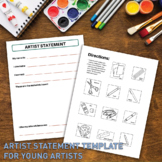 Artist Statement Template for Young Elementary Artists