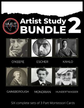 Preview of Artist Study Bundle of 3 Part Montessori Cards