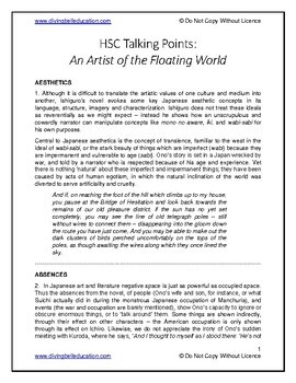 essay questions on the artist of the floating world