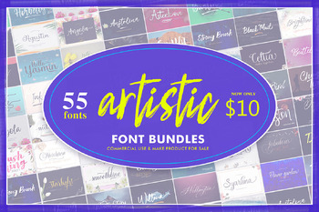 Preview of Artistic Font Bundles Font Collection for Teaching Purposes