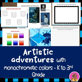 Preview of Artistic adventures with monochromatic colors with writing and drawing prompts