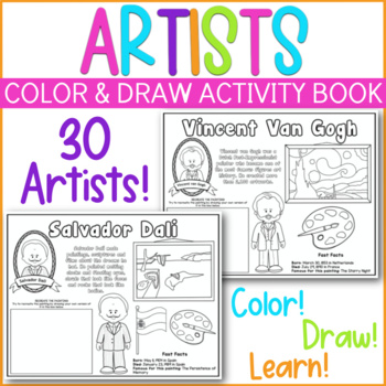 Artists Color & Draw! Activity Workbook by Raindrops and Ravens | TPT