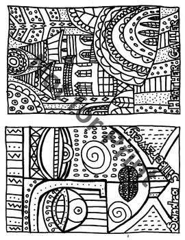 Preview of Artists Coloring Pages - Half Sheets