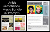 Sketchbook Prompts 32 artist Prompts Mega Bundle:Middle an