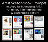 Sketchbook Prompts inspired by Artists Bundle:Middle and H