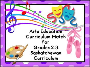 Preview of Arts Education Curriculum Match Grades 2-3 Saskatchewan Curriculum