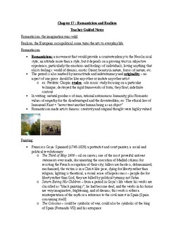 Preview of Arts & Humanities Romanticism and Realism - teacher guided notes