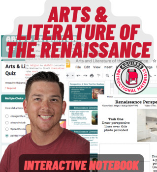 Preview of Arts & Literature of the Renaissance - Presentation, Guided Notes, Art Activity+