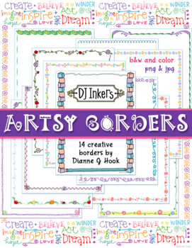 Preview of Artsy Borders Clip Art Download - 14 decorative borders by DJ Inkers