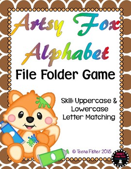 Preview of Artsy Fox Alphabet ABC File Folder Game Uppercase and Lowercase Match