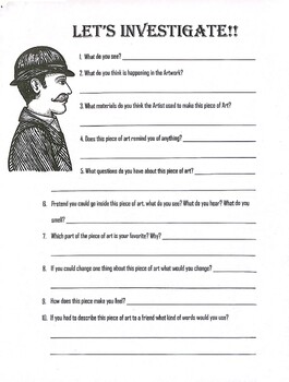 Preview of Artwork Investigation Worksheet