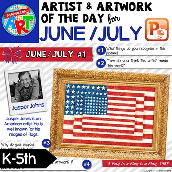 Preview of Artwork of The Day for K-5 - JUNE / JULY