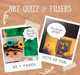Art Themed Questions, Time Filler, 5 minute Task, for Art Fun!!