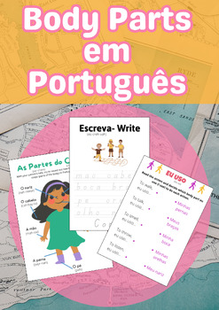 Preview of As Partes do Corpo em Português (Body Parts in Portuguese)