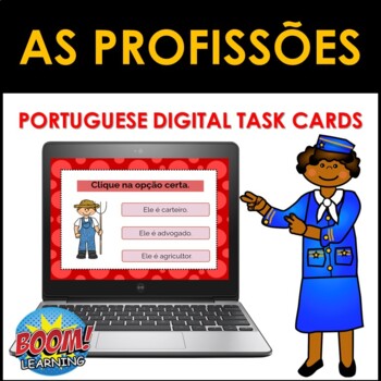 Preview of As Profissões: Portuguese Occupations/Jobs Vocabulary BOOM CARDS
