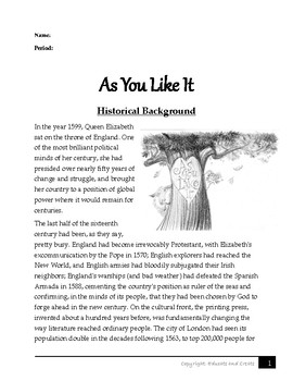 Preview of As You Like It- Historical Background