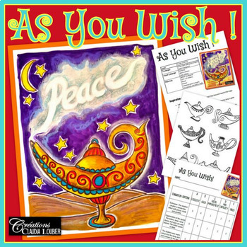 Preview of As You Wish - New Year - Art Lesson Plan - Magic Lamp