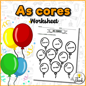 Preview of As cores - FREE worksheet about colors in Portuguese