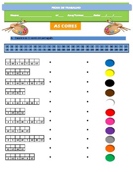 Preview of As cores ( the colours) worksheets