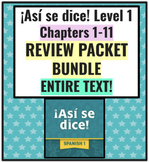 Así se dice Level 1 Chapters 1-11 Review Packet MEGA BUNDL