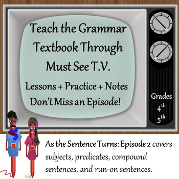 Preview of As the Sentence Turns: Ep. 2-Grammar-Subjects, Predicates, Compound Sentences...
