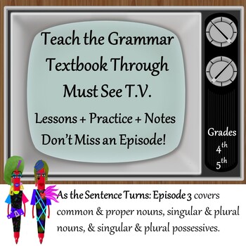 Preview of As the Sentence Turns: Ep. 3-Grammar-Common/Proper & Singular/Plural Nouns...