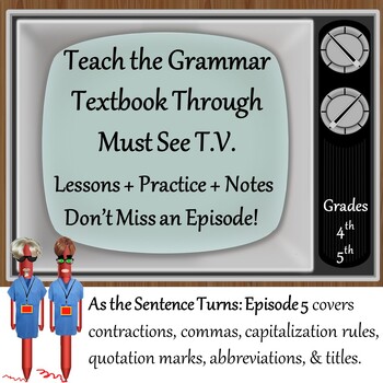 Preview of As the Sentence Turns: Ep. 5-Grammar-Contractions, Commas, Capitalization...