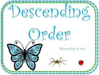 Preview of Ascending Order and Descending Order (Math Posters for your Math Word Wall)