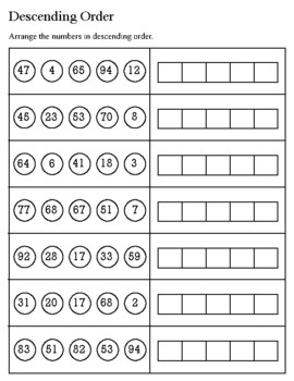 ascending order worksheet teaching resources teachers pay teachers