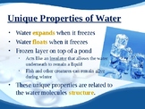 Properties of Water and pH: Presentation, Notes and Lab