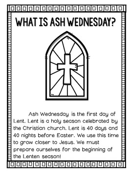 Ash Wednesday by Countless Smart Cookies | Teachers Pay Teachers