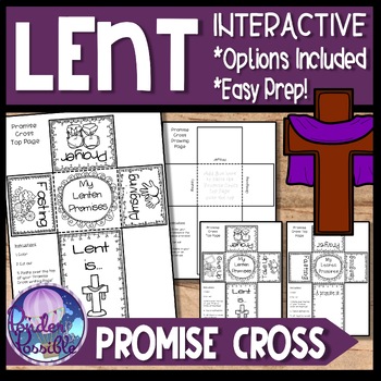 Preview of Ash Wednesday Lent Promise Cross (Interactive)