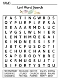 Ash Wednesday / Lent Word Search