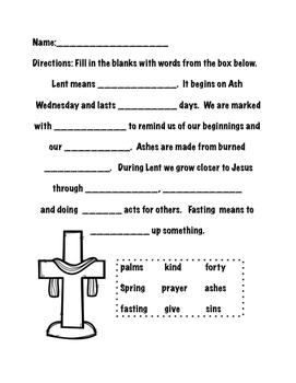 Ash Wednesday Lesson Plan by Teacher In A Half Shell | TpT