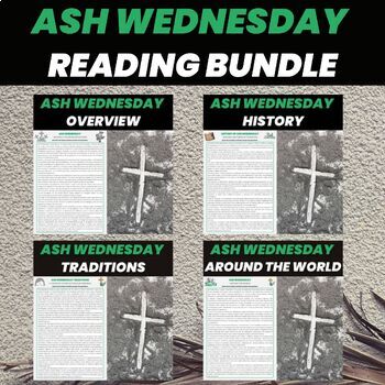 Preview of Ash Wednesday Reading Comprehension Passages and Questions Worksheets Bundle