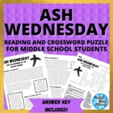 Ash Wednesday Reading and Crossword Puzzle for Middle Scho