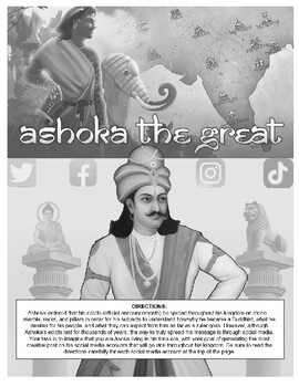 Preview of Ashoka The Great. Interactive Mock Social Media Activity