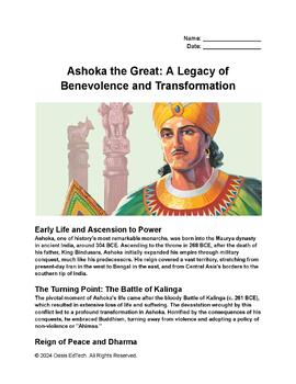 Preview of Ashoka the Great: A Legacy of Benevolence and Transformation Worksheet