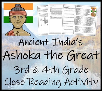 Preview of Ashoka the Great Close Reading Comprehension Activity | 3rd Grade & 4th Grade