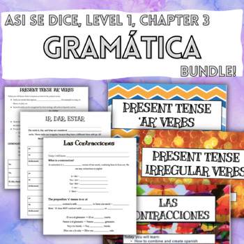 Preview of Asi Se Dice, Level 1, Chapter 3: Grammar