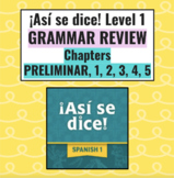 Así se dice Level 1 Book - Grammar Review of Chapters Prel