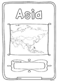 Asia 48 Countries Study - worksheets with maps and flags f