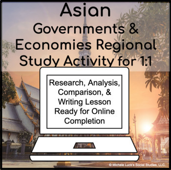 Preview of Asia Asian Countries Government & Economy 1:1 for Google Classroom Lesson 