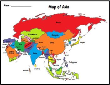 Blank Maps Of Asia Teaching Resources | Teachers Pay Teachers