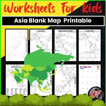 Preview of Asia Blank Map Worksheets Printable