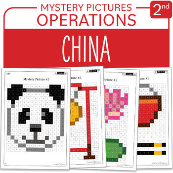 Preview of China Math Mystery Pictures Grade 2 Additions Subtractions 1-100