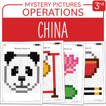 Preview of China Math Mystery Pictures Grade 3 Multiplications Divisions 1-9