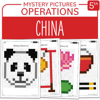 Preview of China Math Mystery Pictures Grade 5 Multiplications Divisions 1-40