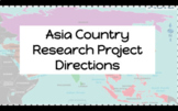 Asia-Countries Research Project- Distance Learning